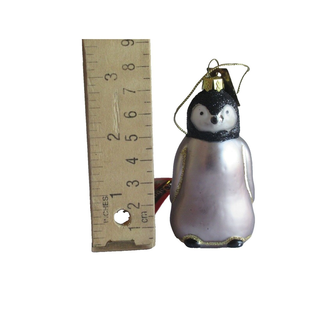 Emperor Penguin Baby Chick Ornament by Margaret Cobane 3" Blown Glass B275